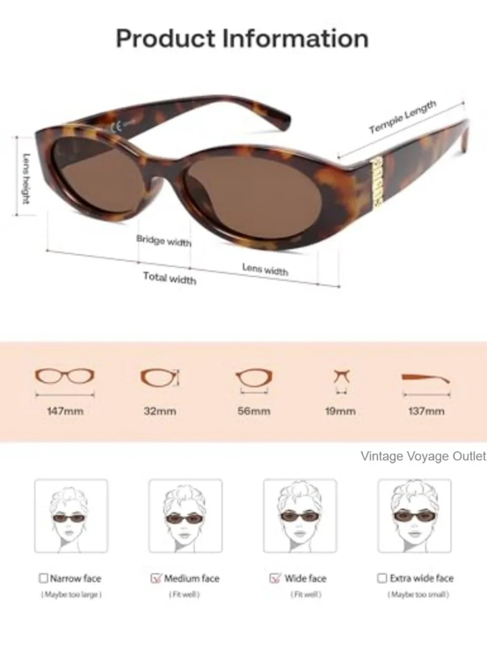 Retro Oval Polarized Sunglasses Women Narrow Thin Y2k UV400 Protection
